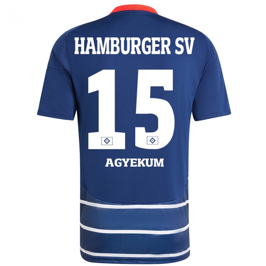 Kids Football Joel Agyekum #15 Dark Blue Away Jersey 2024/25 T-Shirt