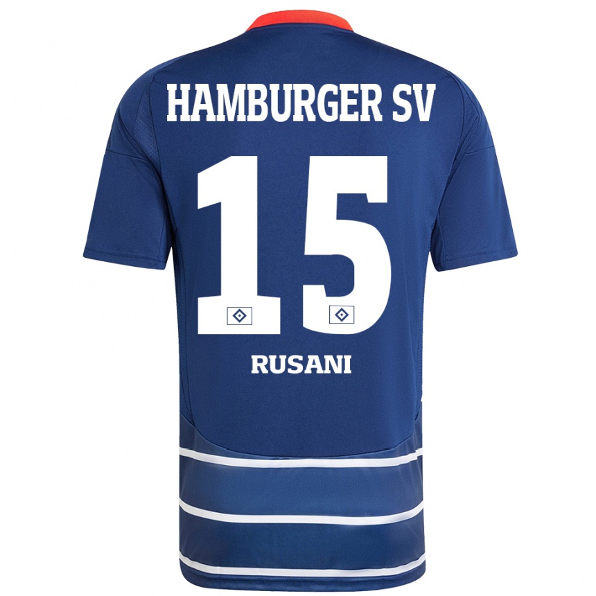 Kids Football Yasin Rusani #15 Dark Blue Away Jersey 2024/25 T-Shirt