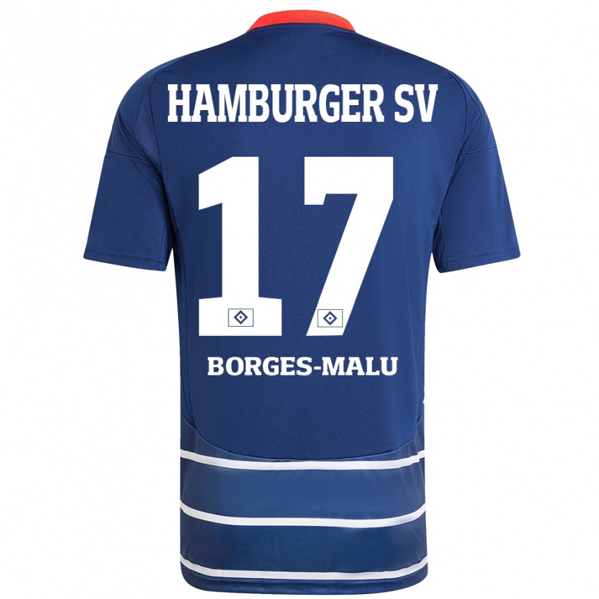 Kids Football Louis Borges-Malu #17 Dark Blue Away Jersey 2024/25 T-Shirt