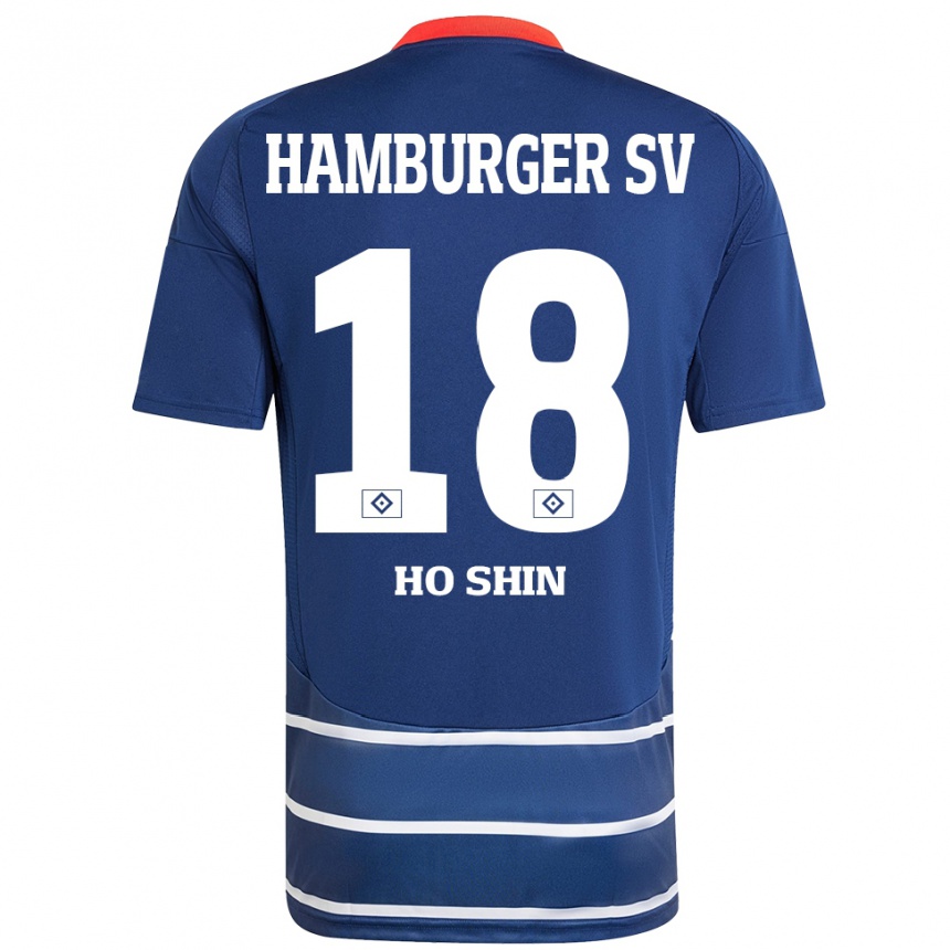 Kids Football Jae Ho Shin #18 Dark Blue Away Jersey 2024/25 T-Shirt