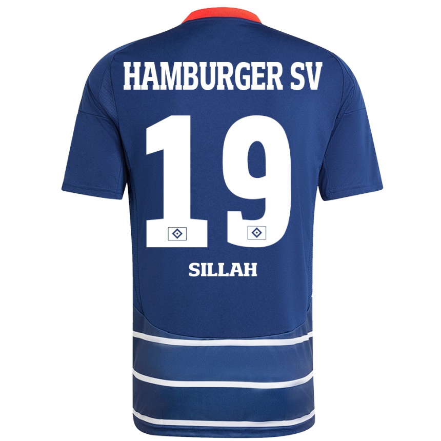 Kids Football Omar Sillah #19 Dark Blue Away Jersey 2024/25 T-Shirt