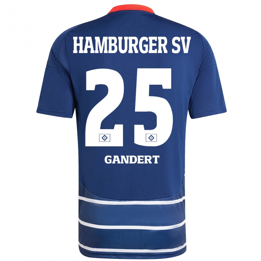 Kids Football Jeremy Gandert #25 Dark Blue Away Jersey 2024/25 T-Shirt