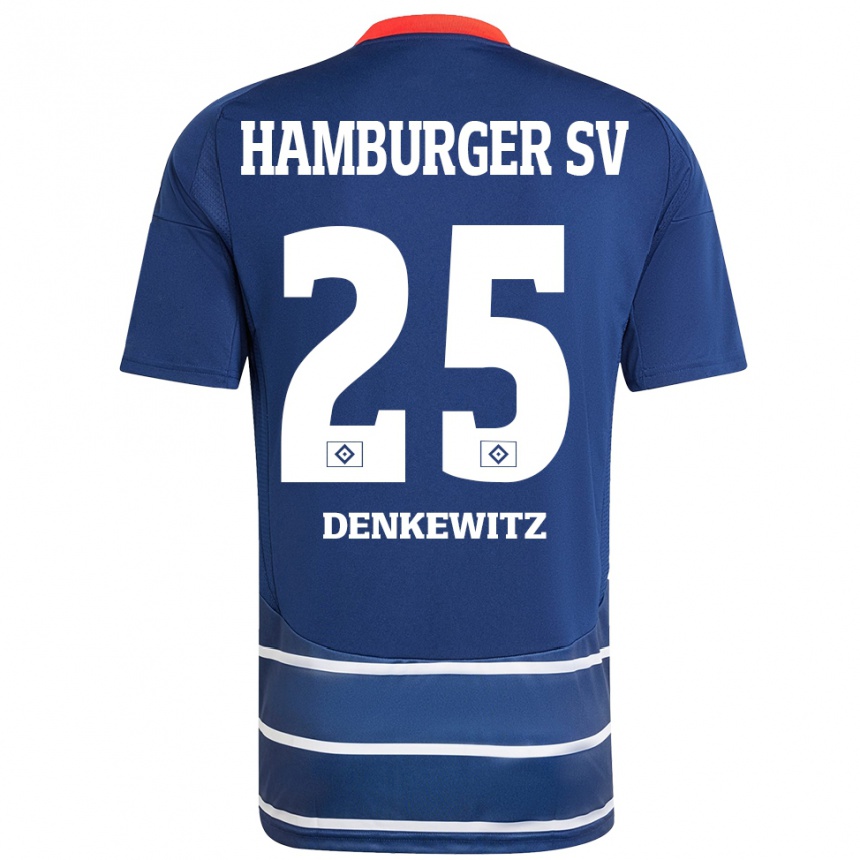 Kids Football Nick Denkewitz #25 Dark Blue Away Jersey 2024/25 T-Shirt