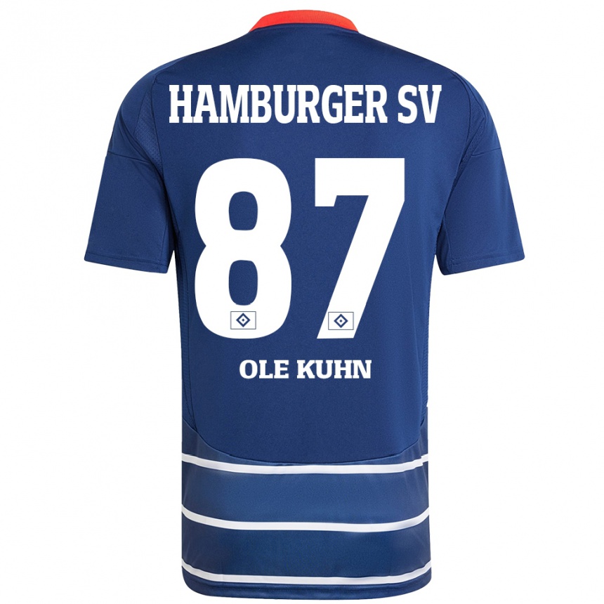 Kids Football Niklas Ole Kühn #87 Dark Blue Away Jersey 2024/25 T-Shirt