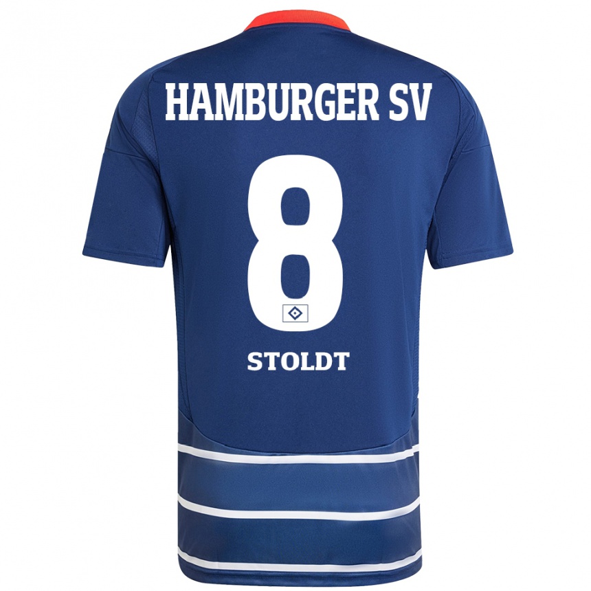 Kids Football Svea Stoldt #8 Dark Blue Away Jersey 2024/25 T-Shirt