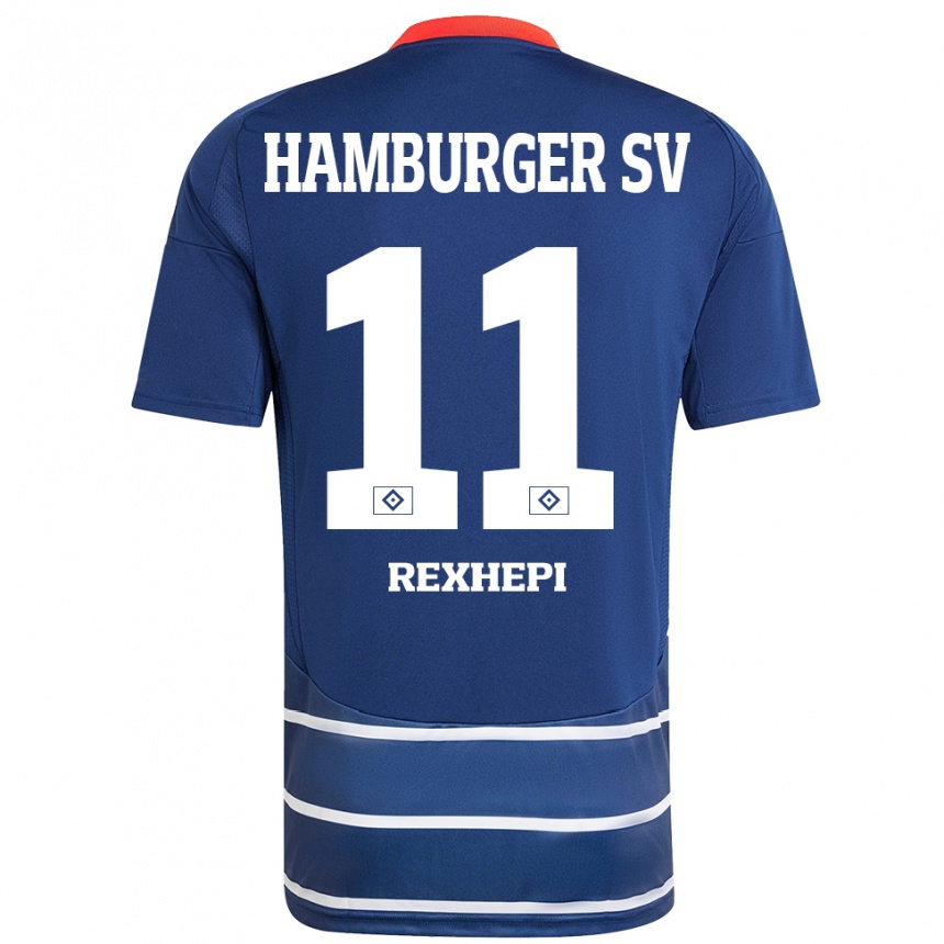 Kids Football Arlind Rexhepi #11 Dark Blue Away Jersey 2024/25 T-Shirt