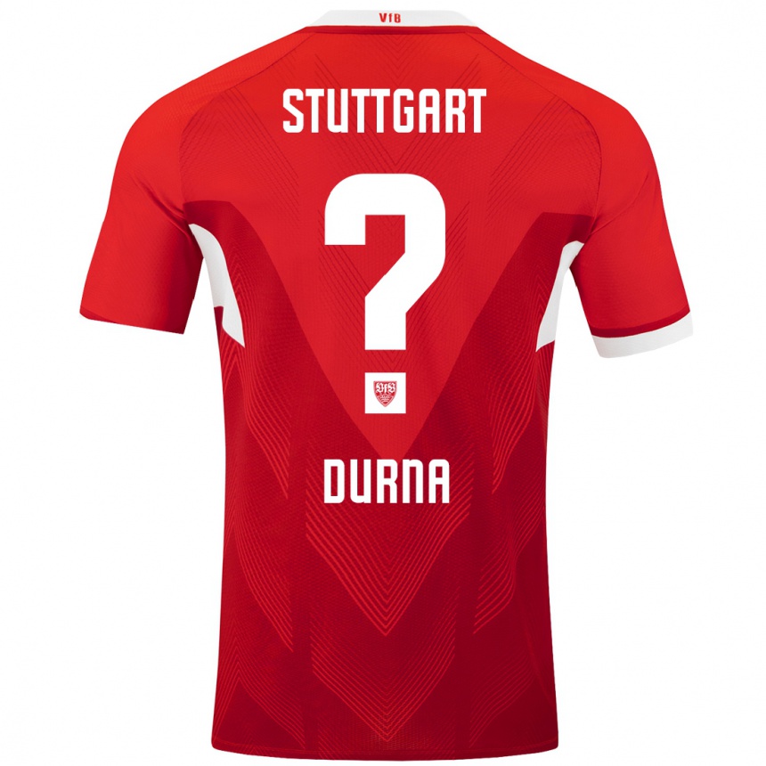 Kids Football Tuncay Durna #0 Red White Away Jersey 2024/25 T-Shirt