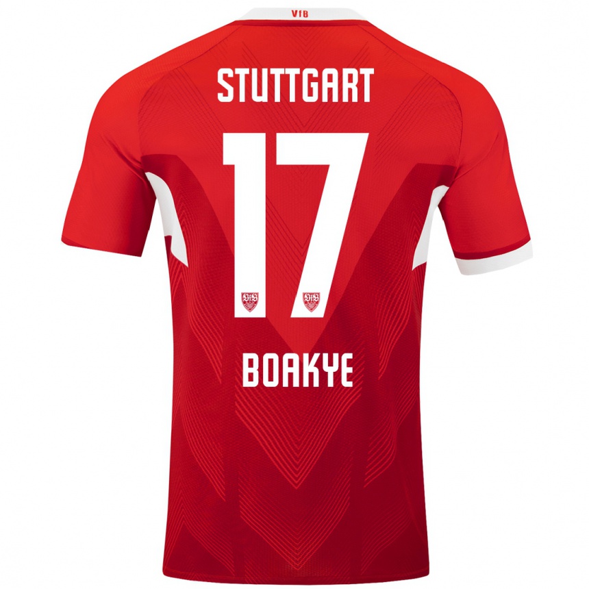 Kids Football Maurice Boakye #17 Red White Away Jersey 2024/25 T-Shirt