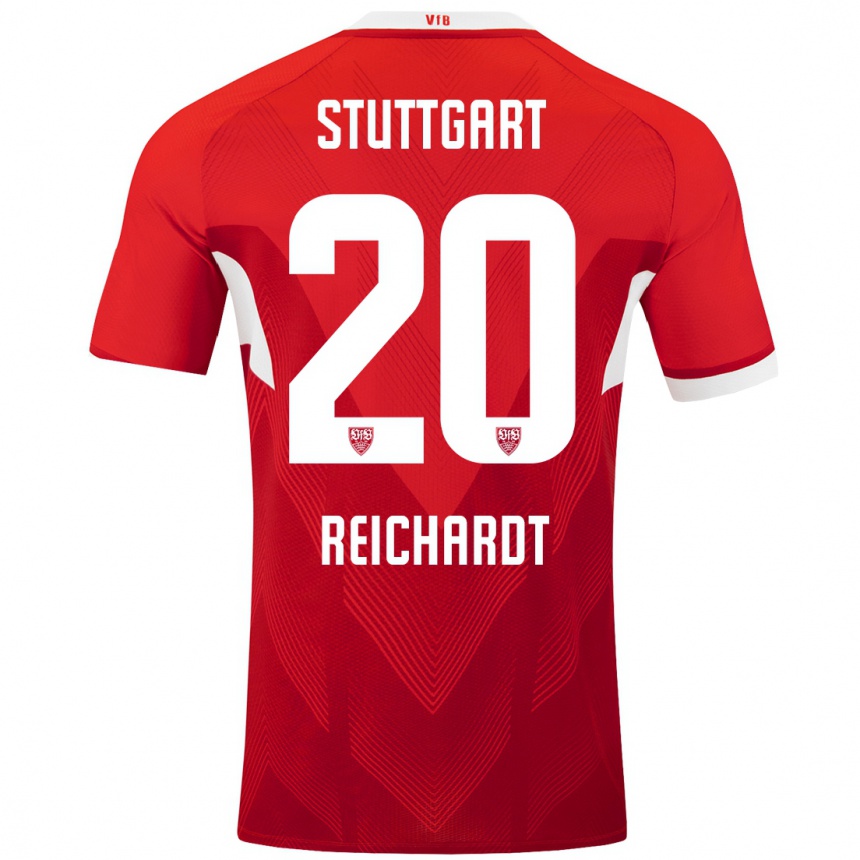 Kids Football Leon Reichardt #20 Red White Away Jersey 2024/25 T-Shirt