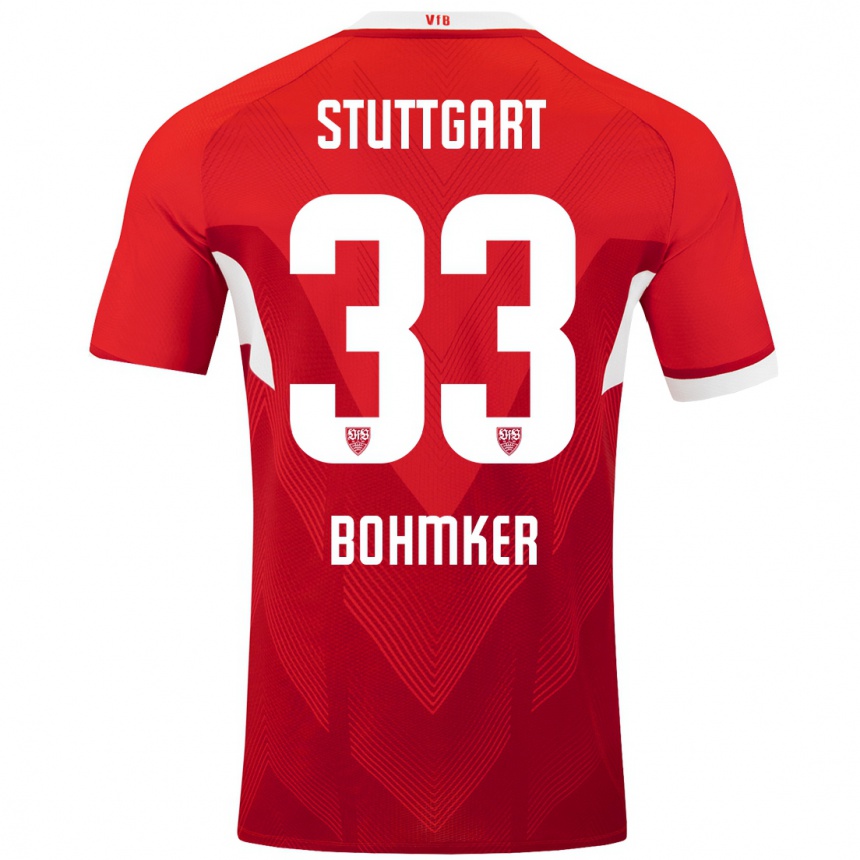 Kids Football Finn Böhmker #33 Red White Away Jersey 2024/25 T-Shirt