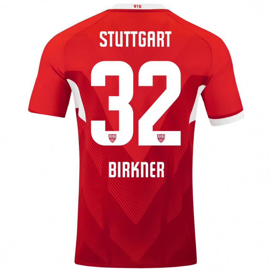 Kids Football Hanna Birkner #32 Red White Away Jersey 2024/25 T-Shirt