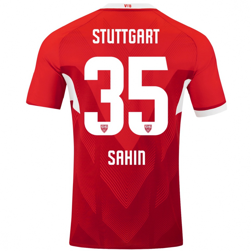 Kids Football Mehmet Sahin #35 Red White Away Jersey 2024/25 T-Shirt