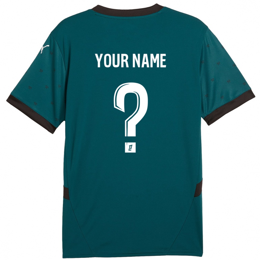 Kids Football Your Name #0 Dark Green Away Jersey 2024/25 T-Shirt