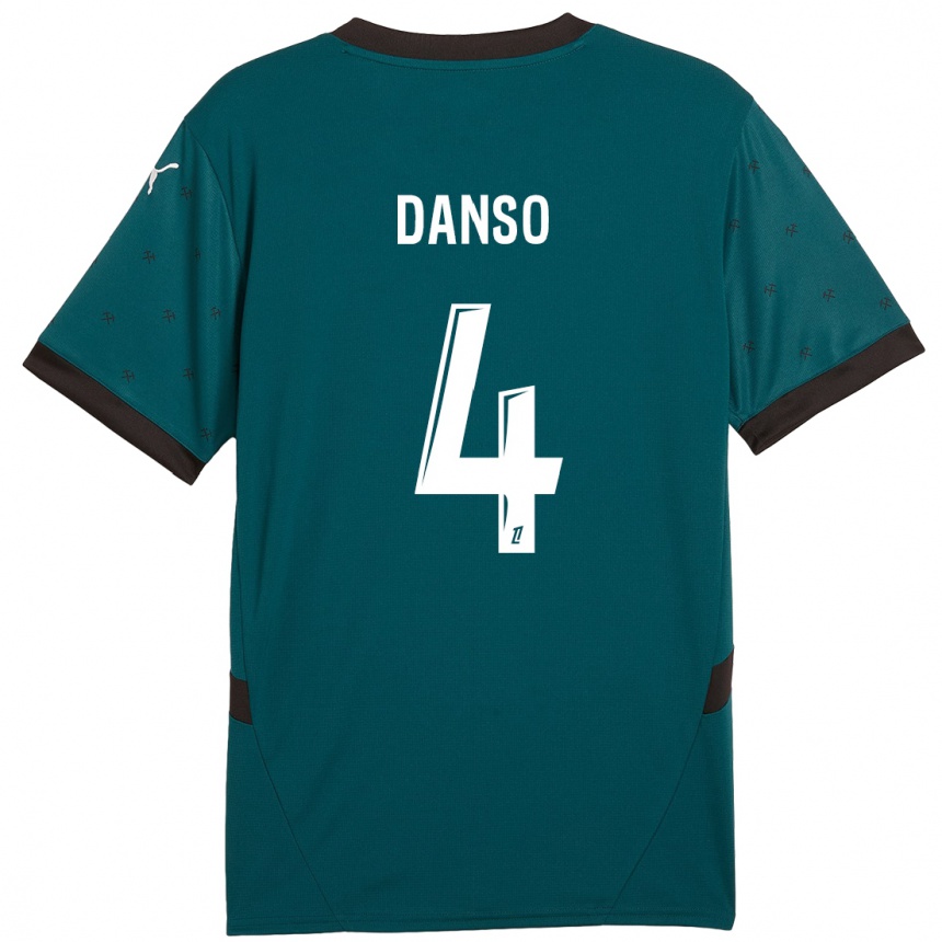 Kids Football Kevin Danso #4 Dark Green Away Jersey 2024/25 T-Shirt