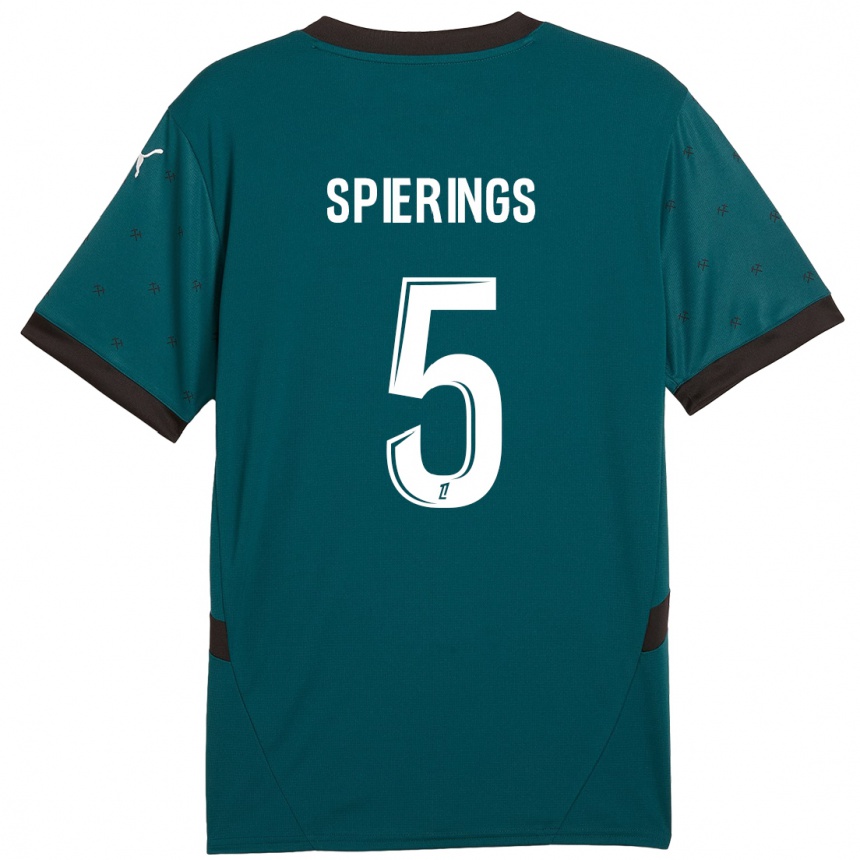 Kids Football Stijn Spierings #5 Dark Green Away Jersey 2024/25 T-Shirt