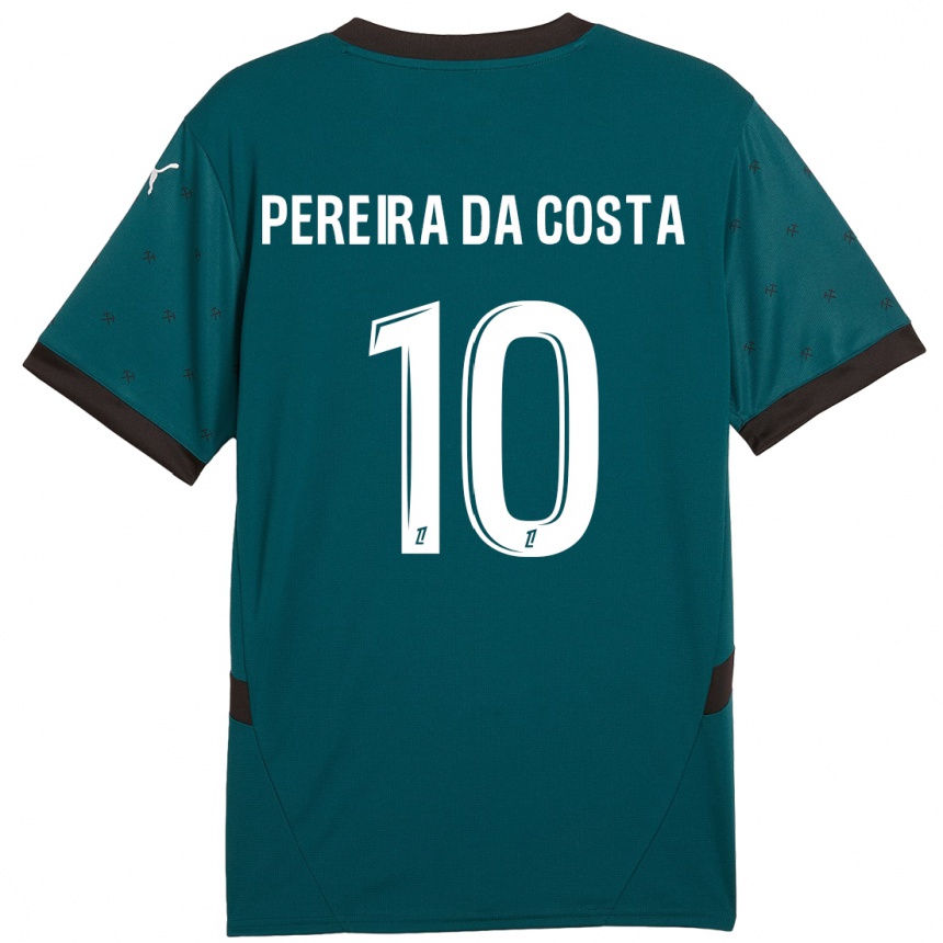 Kids Football David Pereira Da Costa #10 Dark Green Away Jersey 2024/25 T-Shirt