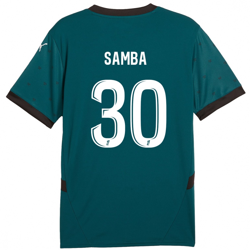 Kids Football Brice Samba #30 Dark Green Away Jersey 2024/25 T-Shirt