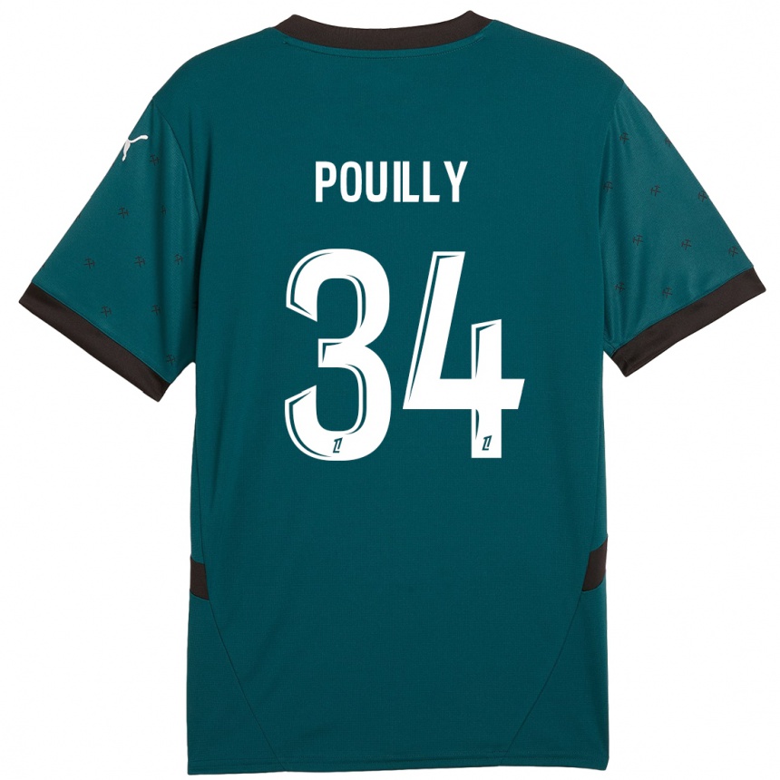 Kids Football Tom Pouilly #34 Dark Green Away Jersey 2024/25 T-Shirt