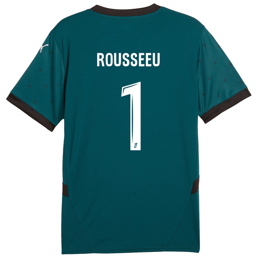 Kids Football Justine Rousseeu #1 Dark Green Away Jersey 2024/25 T-Shirt