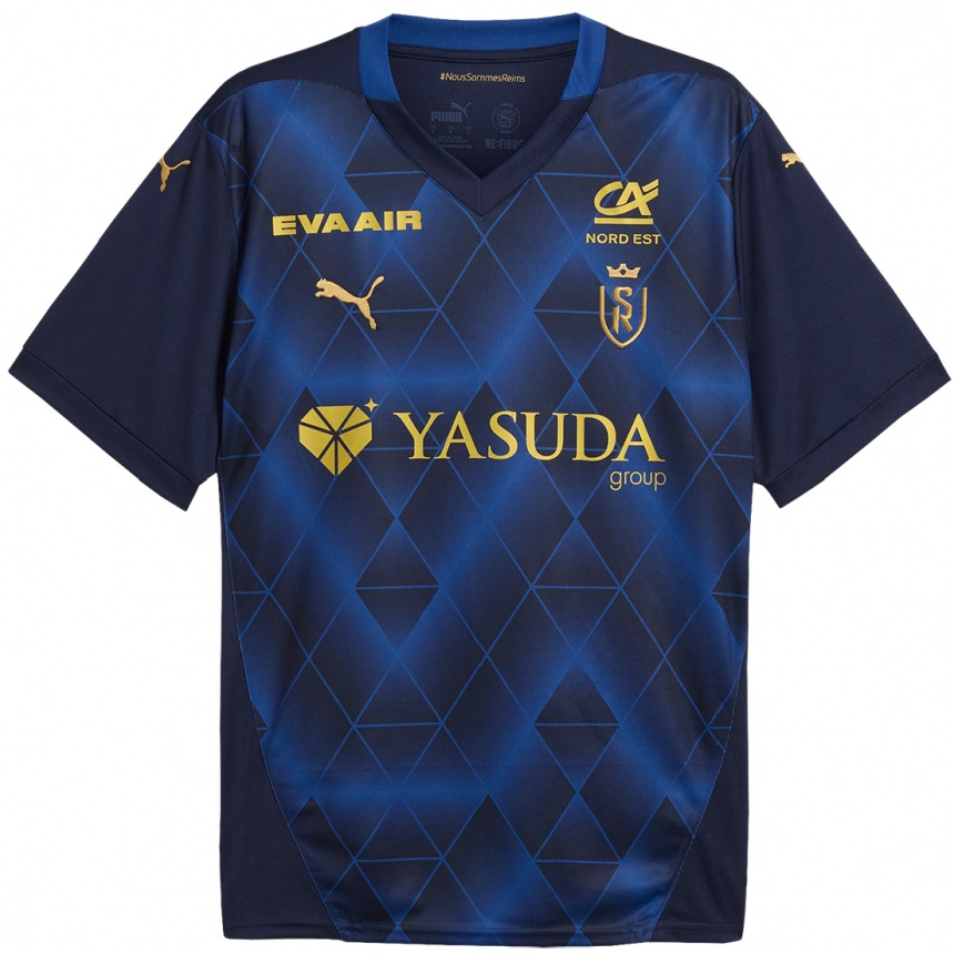 Kids Football Lea Bourgain #26 Navy Gold Away Jersey 2024/25 T-Shirt