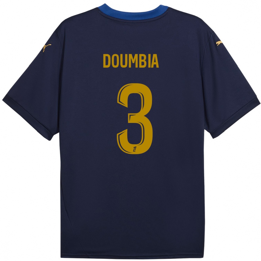 Kids Football Kamory Doumbia #3 Navy Gold Away Jersey 2024/25 T-Shirt