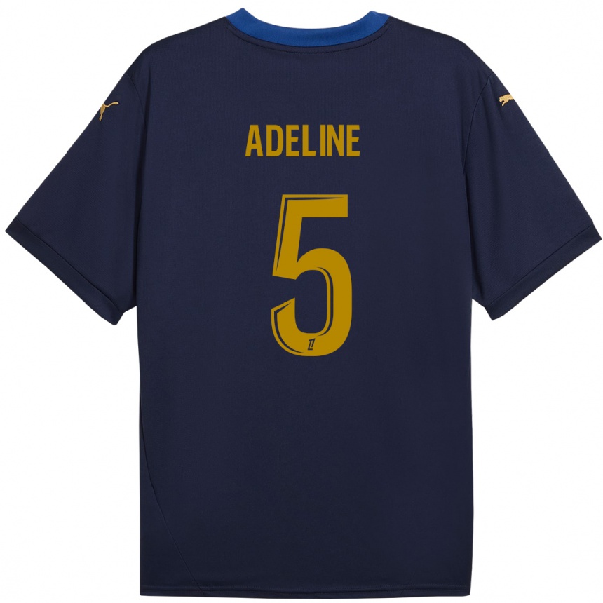 Kids Football Martin Adeline #5 Navy Gold Away Jersey 2024/25 T-Shirt