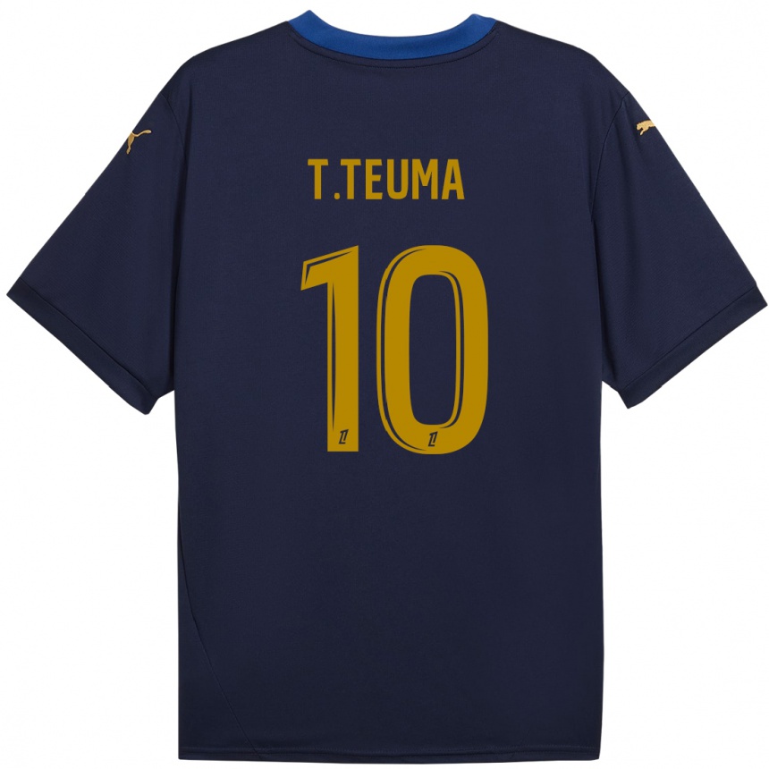 Kids Football Teddy Teuma #10 Navy Gold Away Jersey 2024/25 T-Shirt