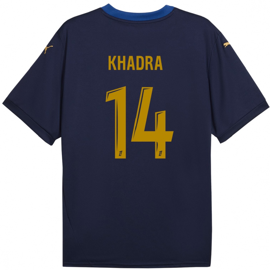 Kids Football Reda Khadra #14 Navy Gold Away Jersey 2024/25 T-Shirt