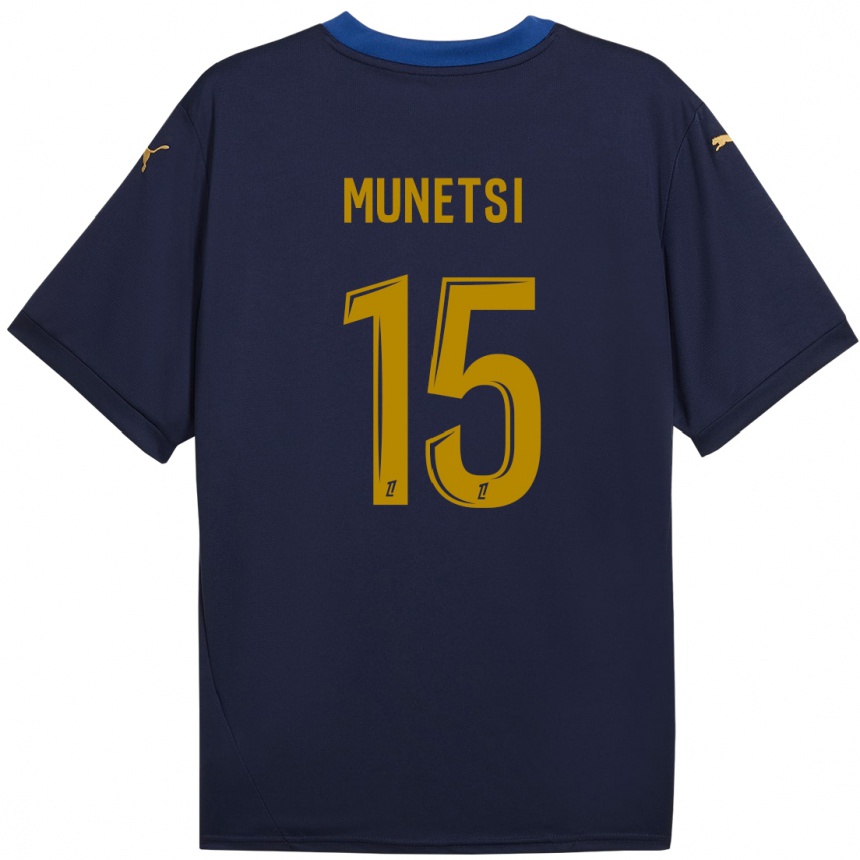 Kids Football Marshall Munetsi #15 Navy Gold Away Jersey 2024/25 T-Shirt