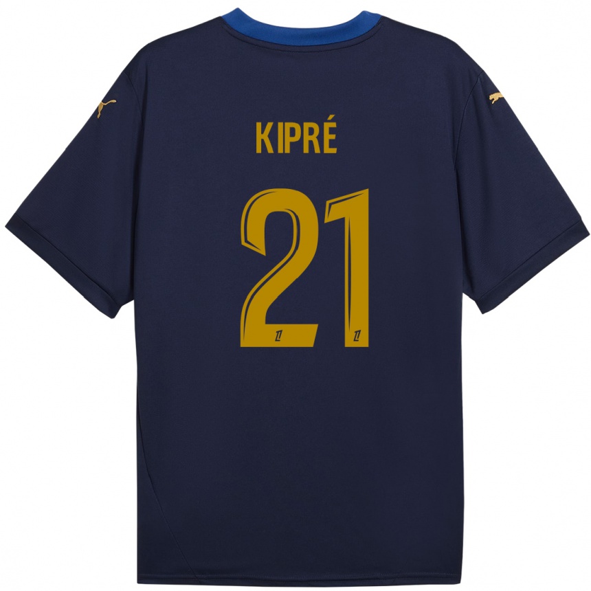 Kids Football Cédric Kipré #21 Navy Gold Away Jersey 2024/25 T-Shirt