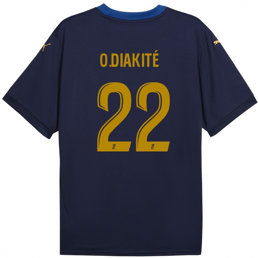 Kids Football Oumar Diakité #22 Navy Gold Away Jersey 2024/25 T-Shirt