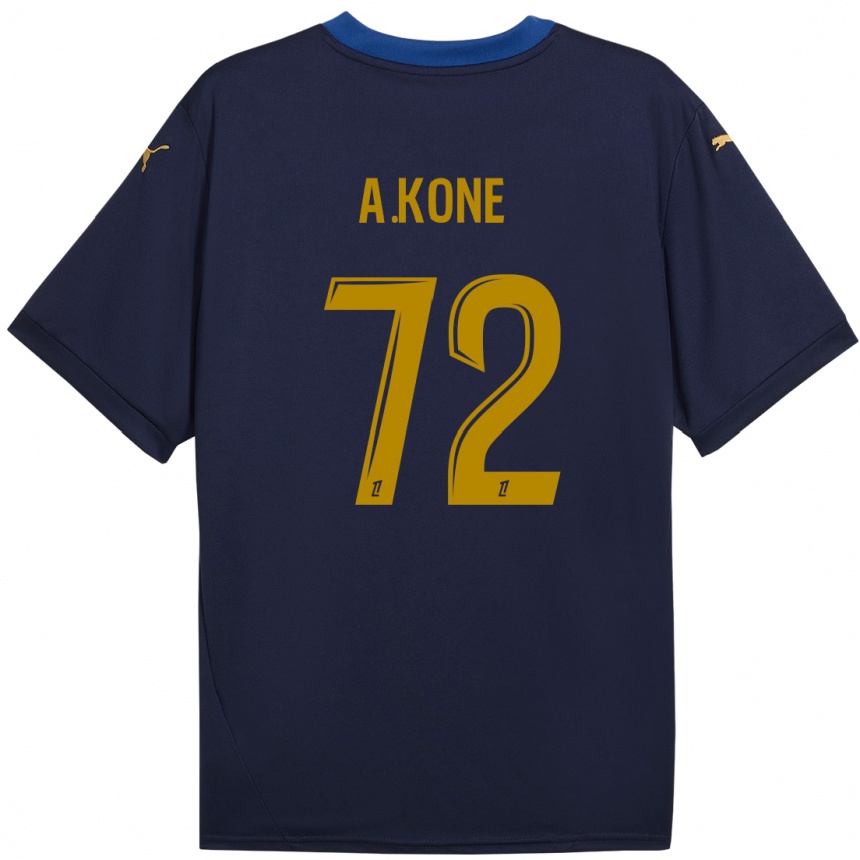 Kids Football Amadou Koné #72 Navy Gold Away Jersey 2024/25 T-Shirt