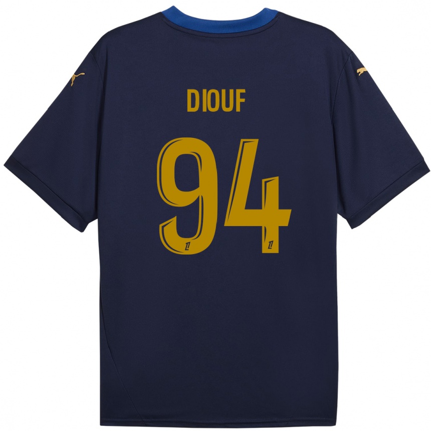 Kids Football Yehvann Diouf #94 Navy Gold Away Jersey 2024/25 T-Shirt