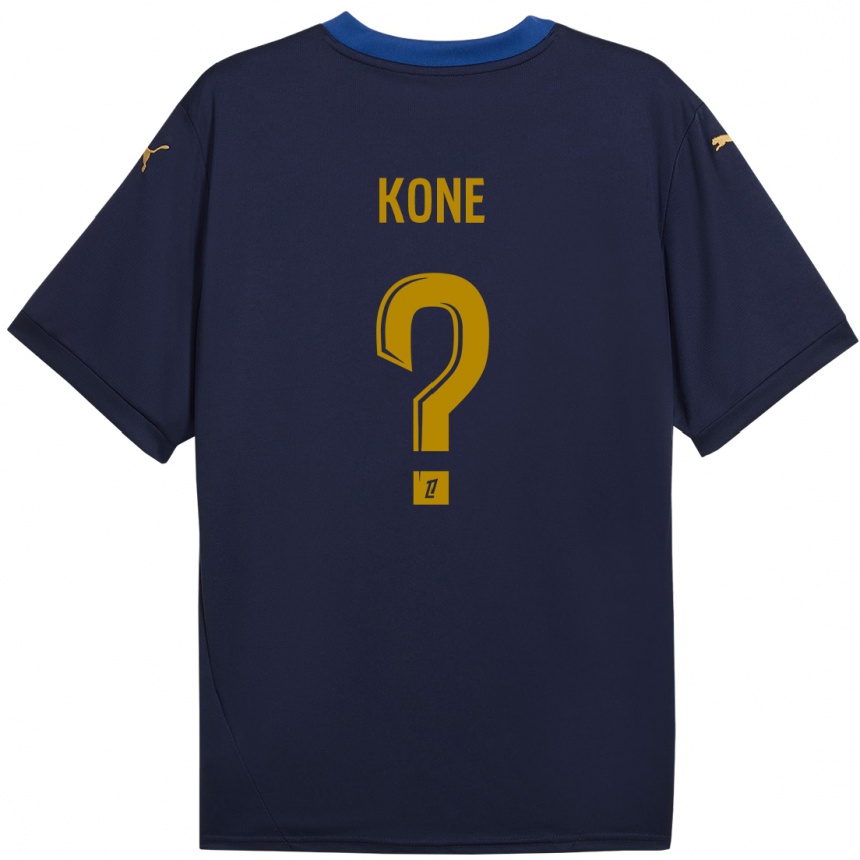 Kids Football Abdoul Koné #0 Navy Gold Away Jersey 2024/25 T-Shirt