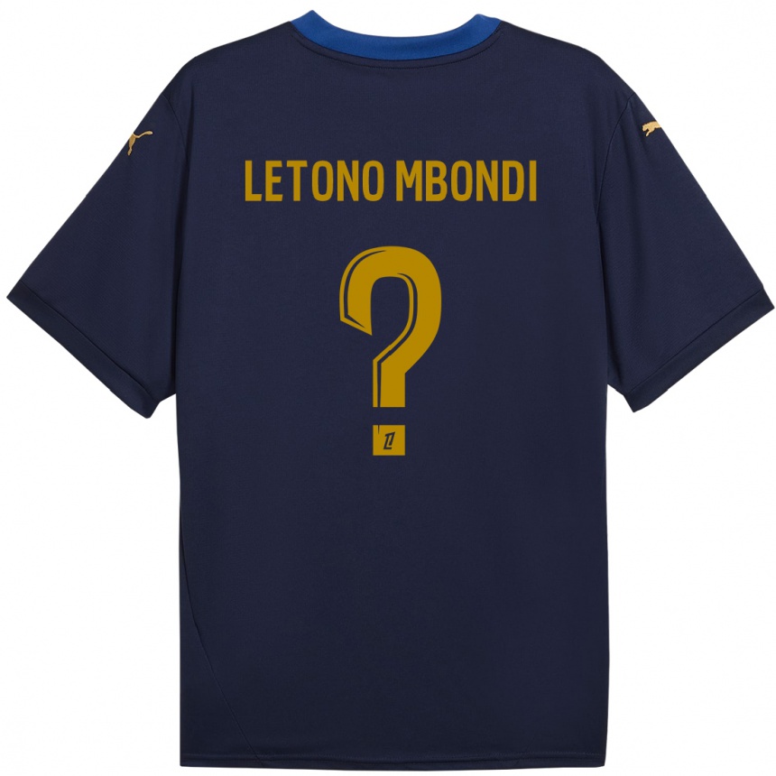 Kids Football Christ-Emmanuel Letono Mbondi #0 Navy Gold Away Jersey 2024/25 T-Shirt