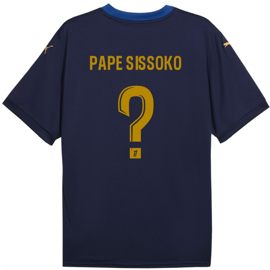 Kids Football Niama Pape Sissoko #0 Navy Gold Away Jersey 2024/25 T-Shirt