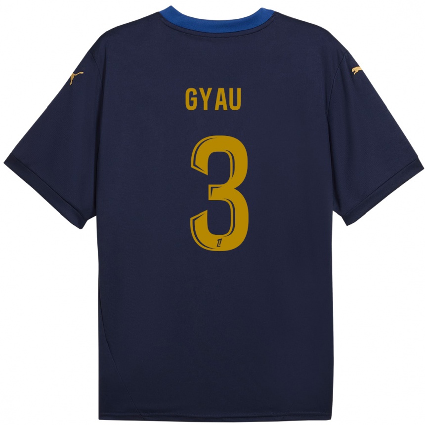 Kids Football Mia Gyau #3 Navy Gold Away Jersey 2024/25 T-Shirt