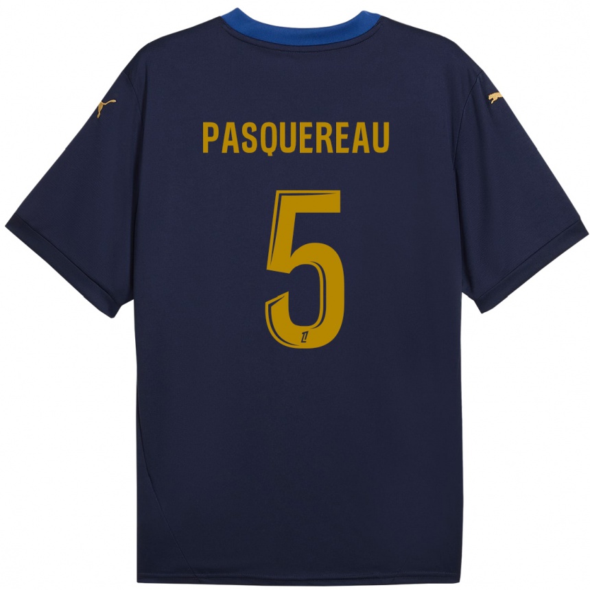 Kids Football Julie Pasquereau #5 Navy Gold Away Jersey 2024/25 T-Shirt