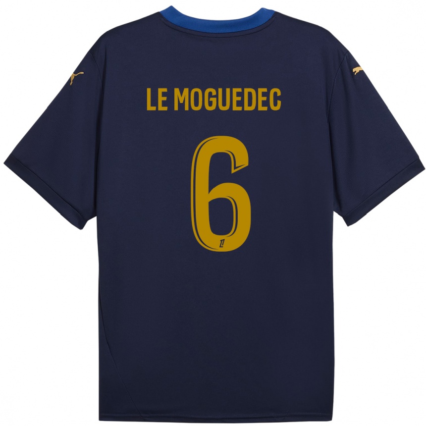 Kids Football Anaële Le Moguédec #6 Navy Gold Away Jersey 2024/25 T-Shirt