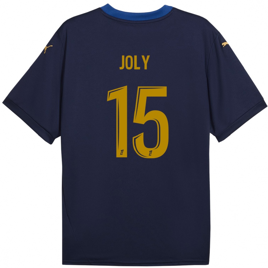 Kids Football Lou-Ann Joly #15 Navy Gold Away Jersey 2024/25 T-Shirt