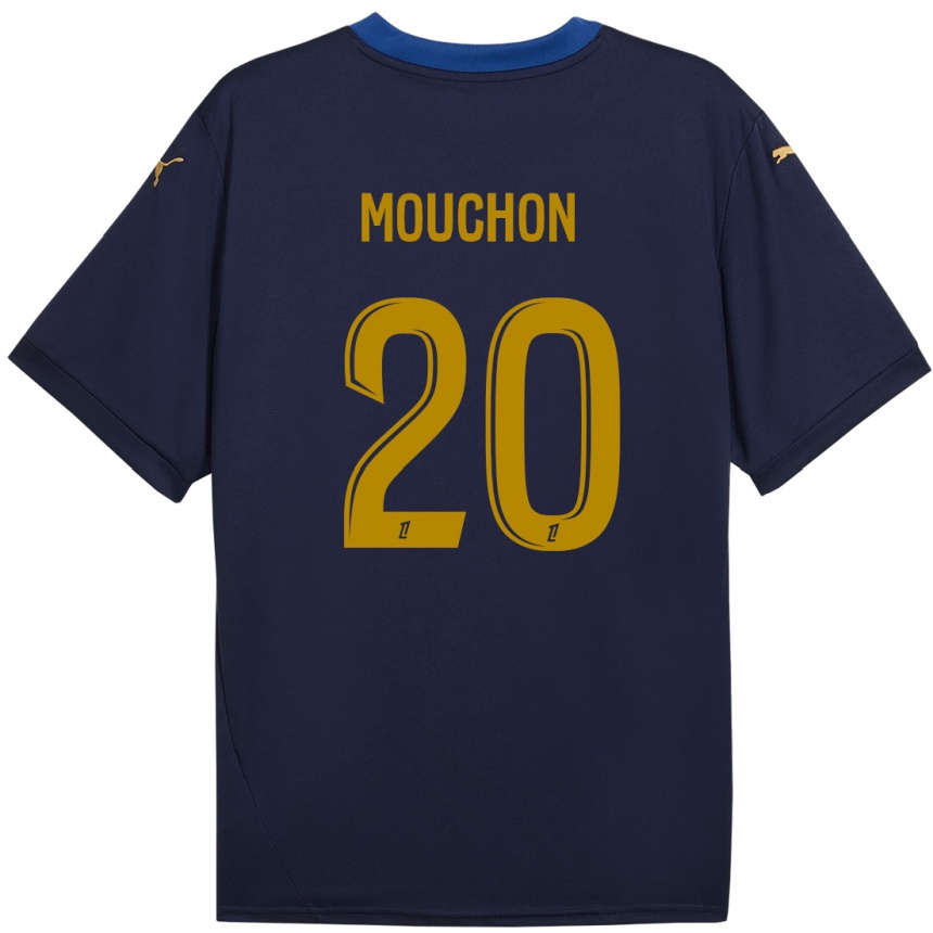 Kids Football Noemie Mouchon #20 Navy Gold Away Jersey 2024/25 T-Shirt