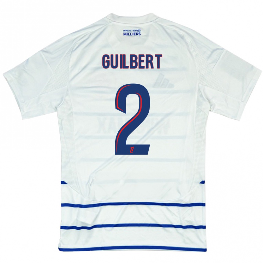 Kids Football Frédéric Guilbert #2 White Blue Away Jersey 2024/25 T-Shirt