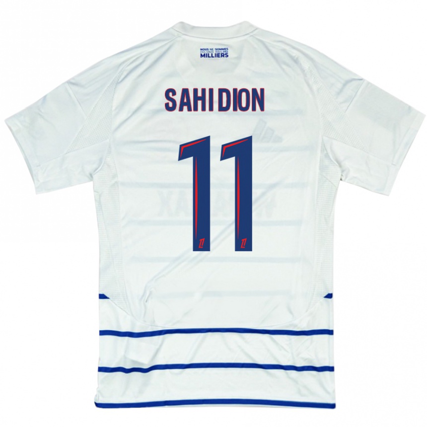 Kids Football Moïse Sahi Dion #11 White Blue Away Jersey 2024/25 T-Shirt