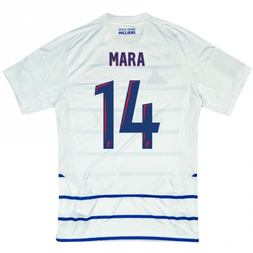 Kids Football Sékou Mara #14 White Blue Away Jersey 2024/25 T-Shirt