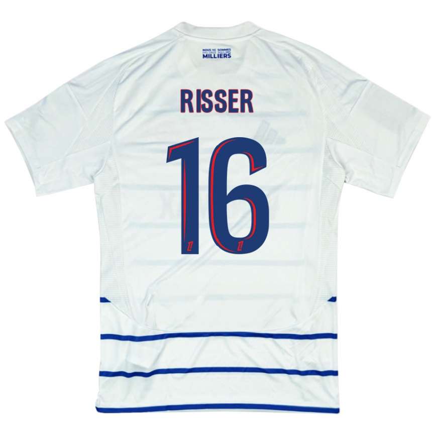 Kids Football Robin Risser #16 White Blue Away Jersey 2024/25 T-Shirt