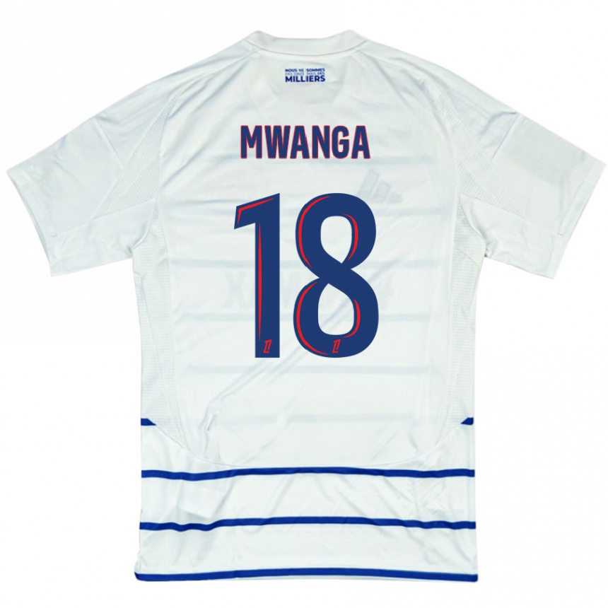 Kids Football Junior Mwanga #18 White Blue Away Jersey 2024/25 T-Shirt