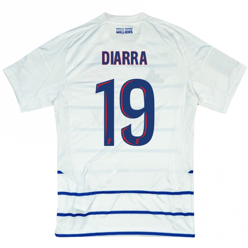 Kids Football Habib Diarra #19 White Blue Away Jersey 2024/25 T-Shirt