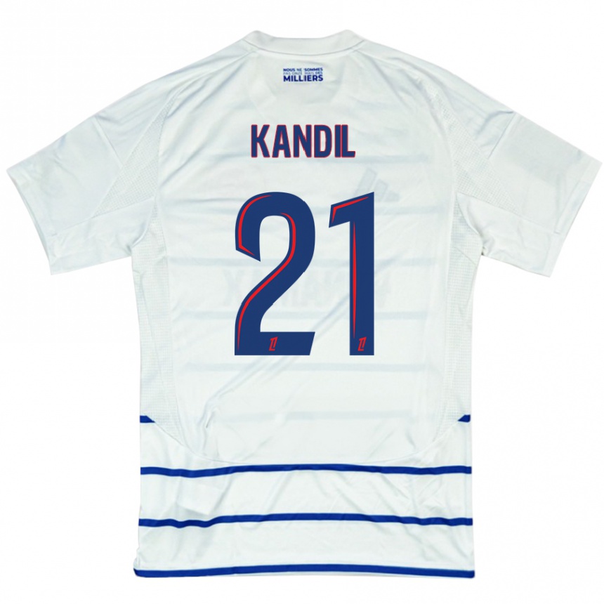 Kids Football Nordine Kandil #21 White Blue Away Jersey 2024/25 T-Shirt