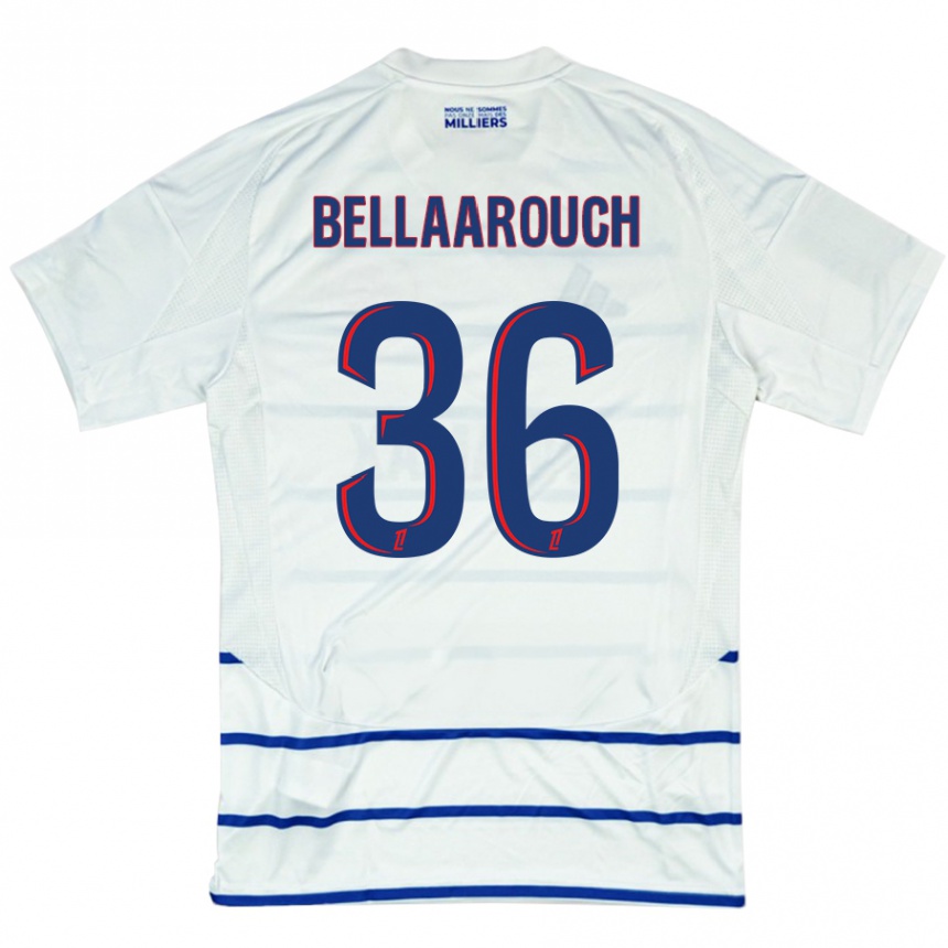 Kids Football Alaa Bellaarouch #36 White Blue Away Jersey 2024/25 T-Shirt