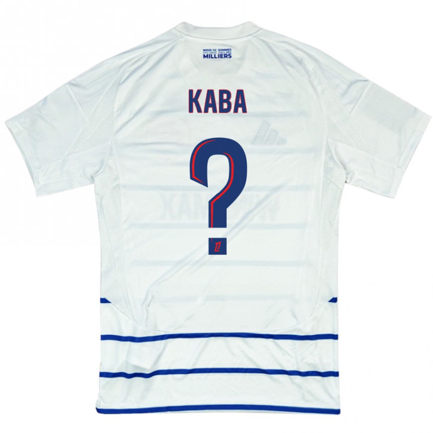 Kids Football Kanfory Kaba #0 White Blue Away Jersey 2024/25 T-Shirt